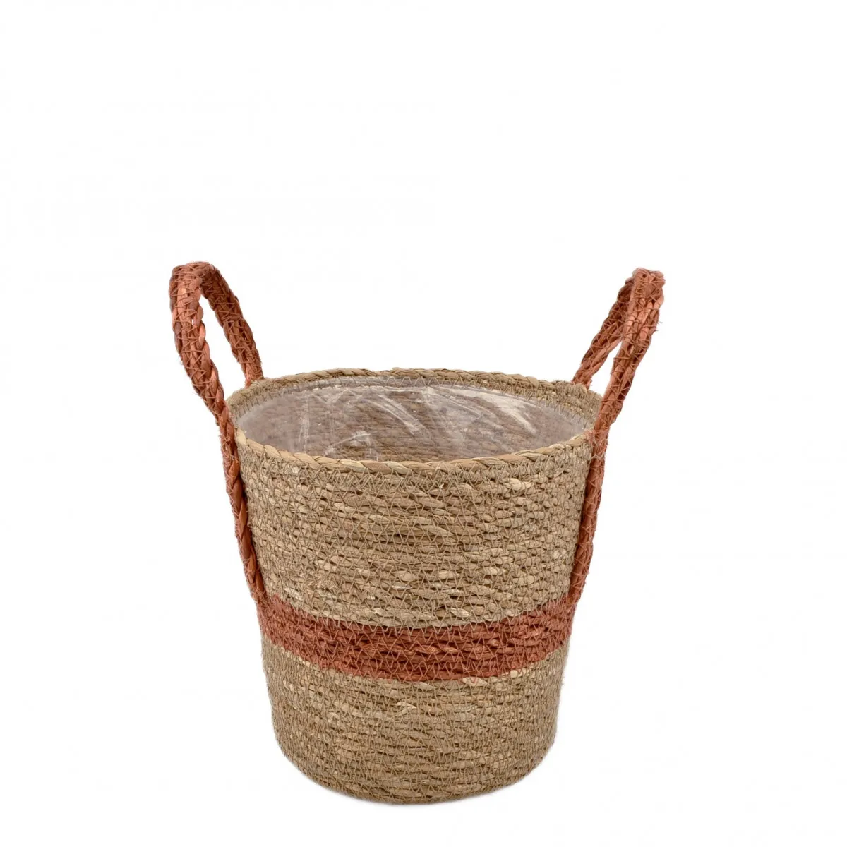 Košík Stripe kvetináč hnedá ⌀ 18 × 18 cm