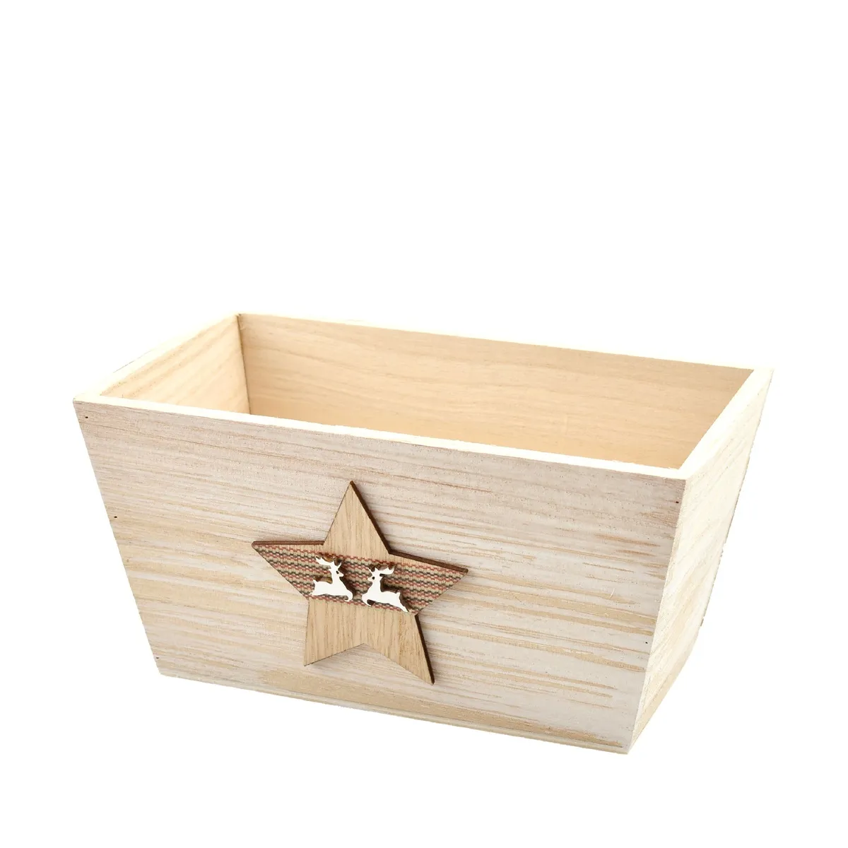 Vianočná dekorácia drevo hviezda tácka hnedá 19,5 × 11,5 × 9,5 cm