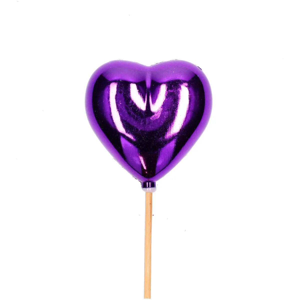Srdce fialové na zápichu 50 cm