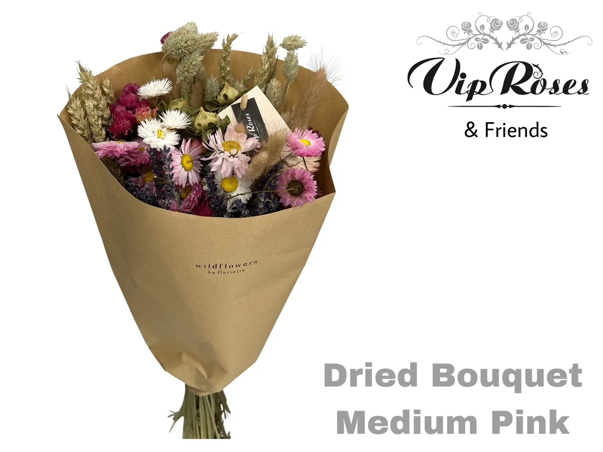 Bouquet Medium Pink X10, sušené • 50 cm