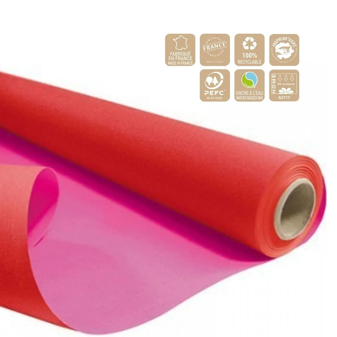 Obojstranný baliaci papier Duo ružový 80 cm, návin 40 m