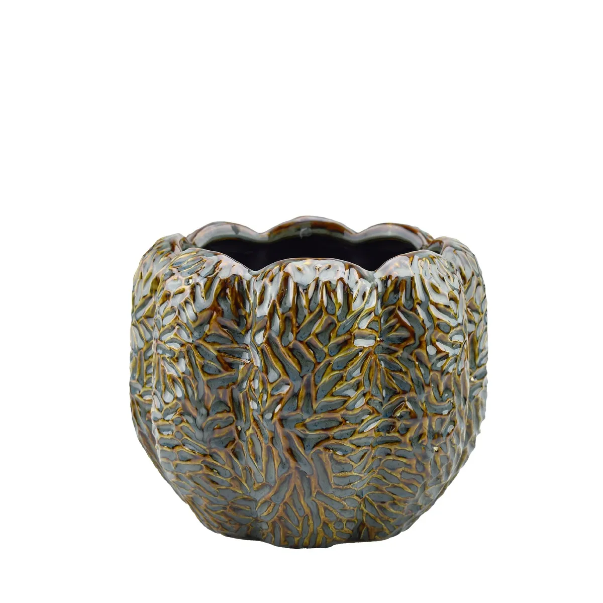 Exkluzívny keramický kvetináč Memo sivý ⌀ 21,5 × 17,5 cm