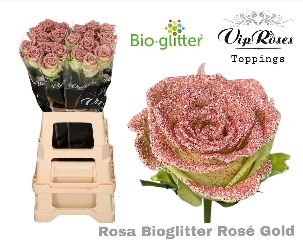 R Gr Bio Glitter Rose Gold X20 • 70 cm