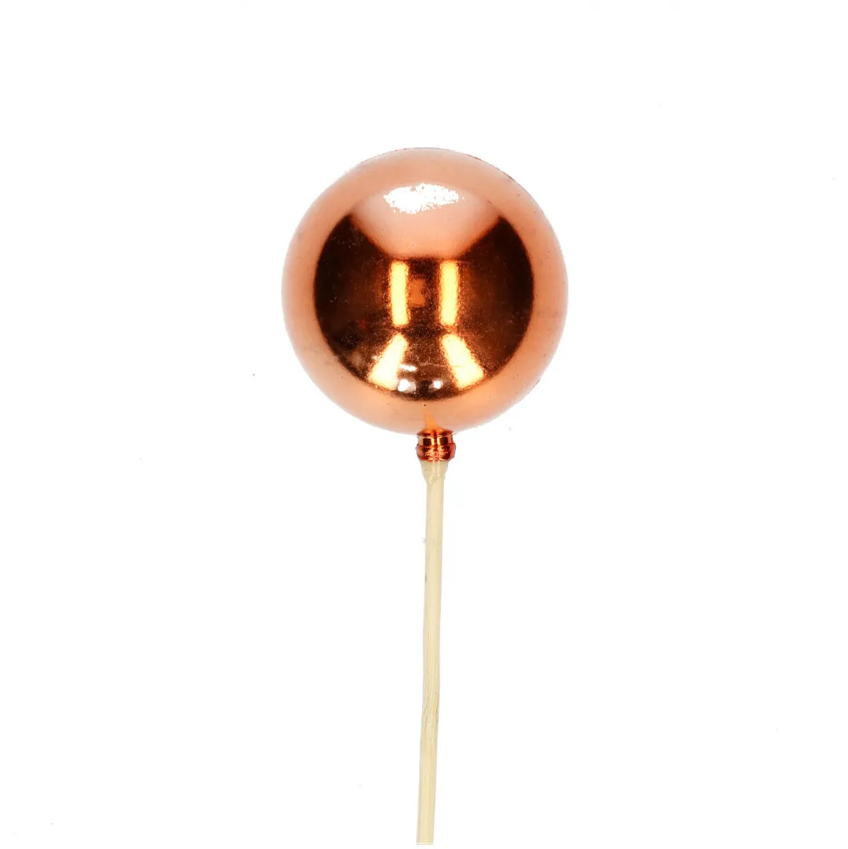 Vianočná guľa medená na zápichu ⌀ 6 cm