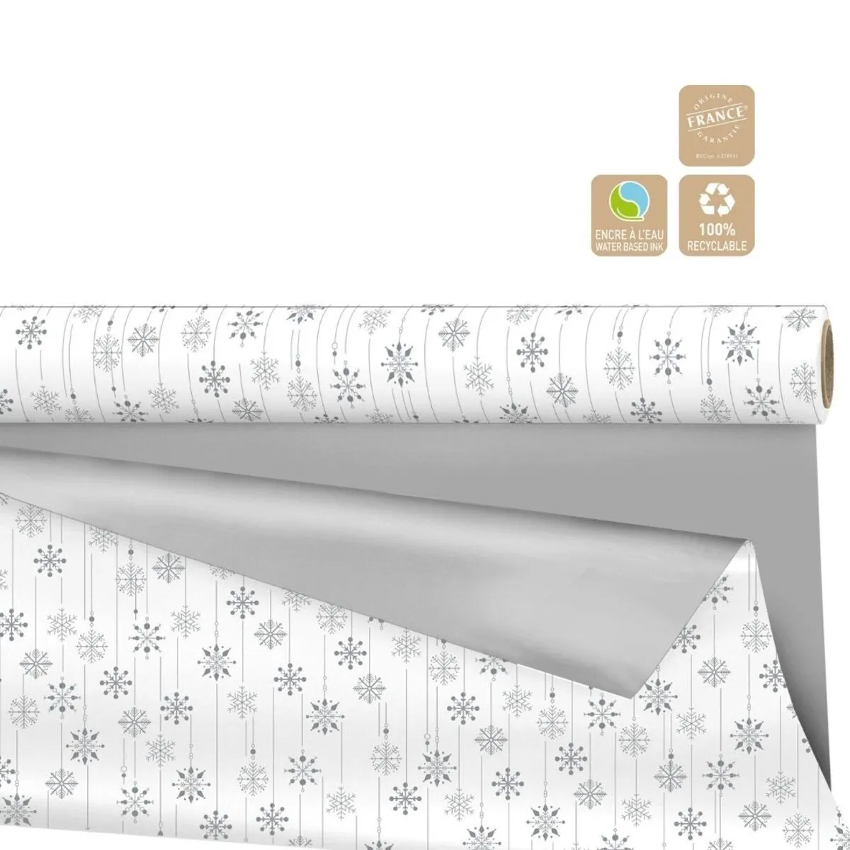Vianočná baliaca fólia Duo Mat Snow Clayrton 70 cm, návin 40 m