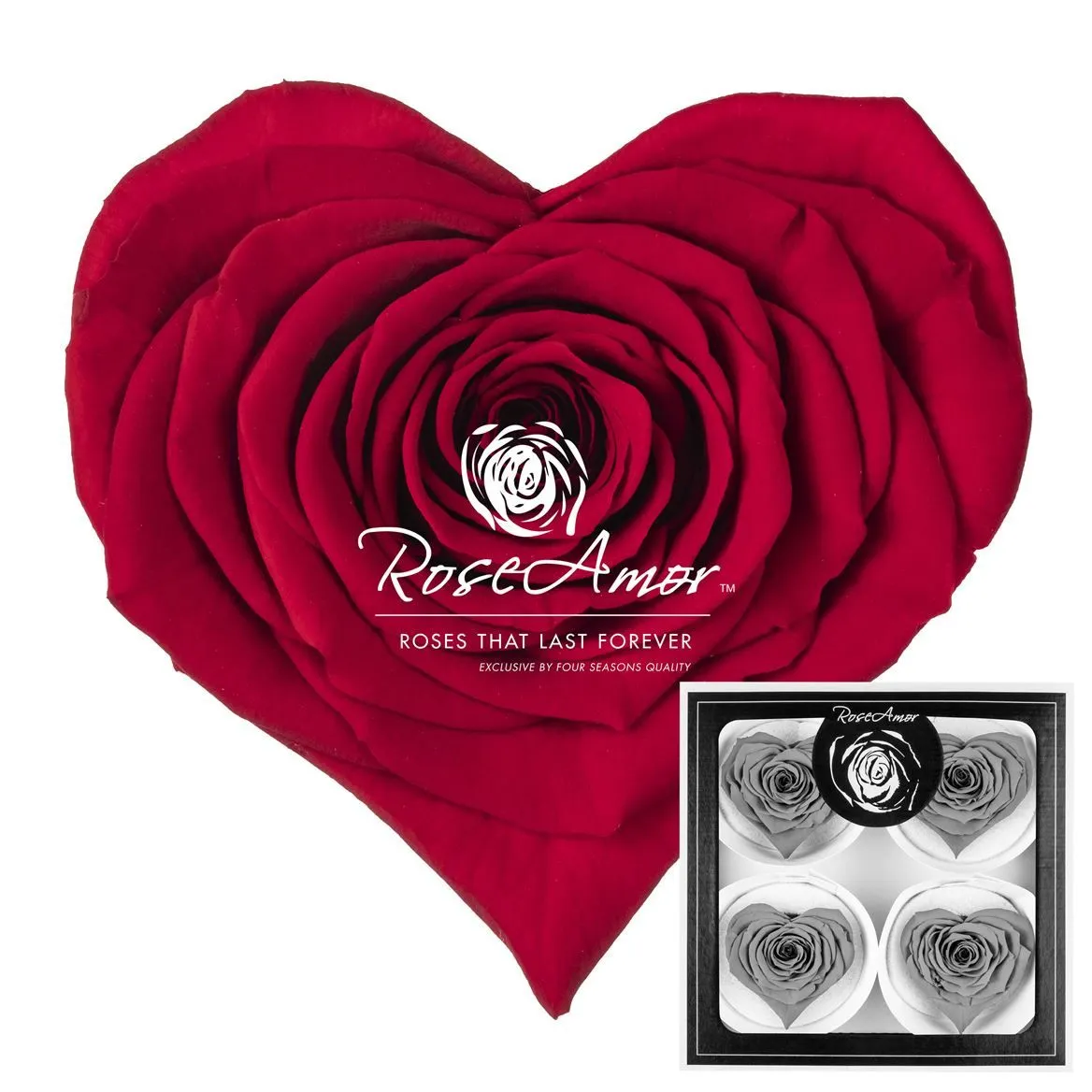 Stabilizovaná ruža v tvare srdca Corazon Bella ⌀ 7 cm, červená RED02