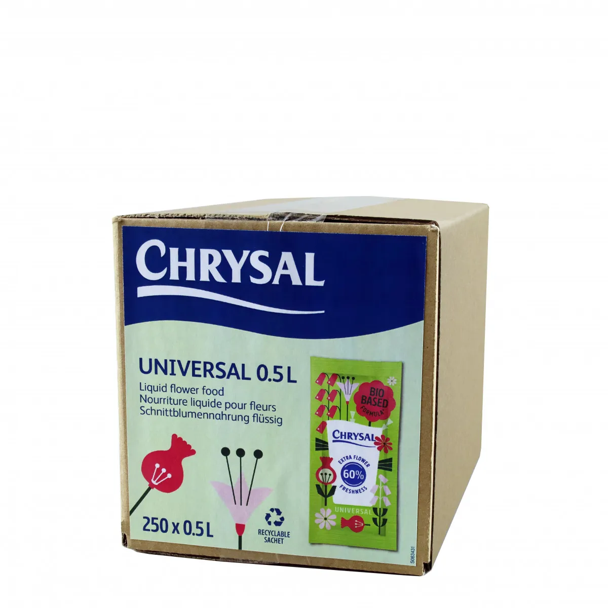 Chrysal univerzálna tekutá výživa, 250 vreciek na 0,5 l 500 ml
