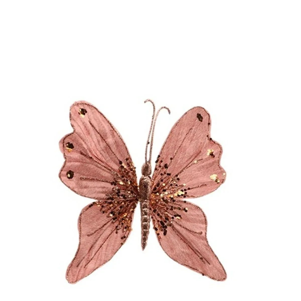 Vianočná dekorácia dekoračný klip butterfly ružová 26 cm