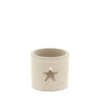 Svietnik hviezda biely ⌀ 8 × 7,5 cm
