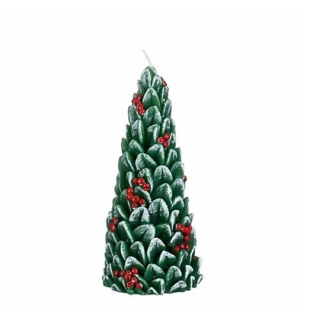 Vianočná sviečka stromček zelená ⌀ 7 × 20,5 cm