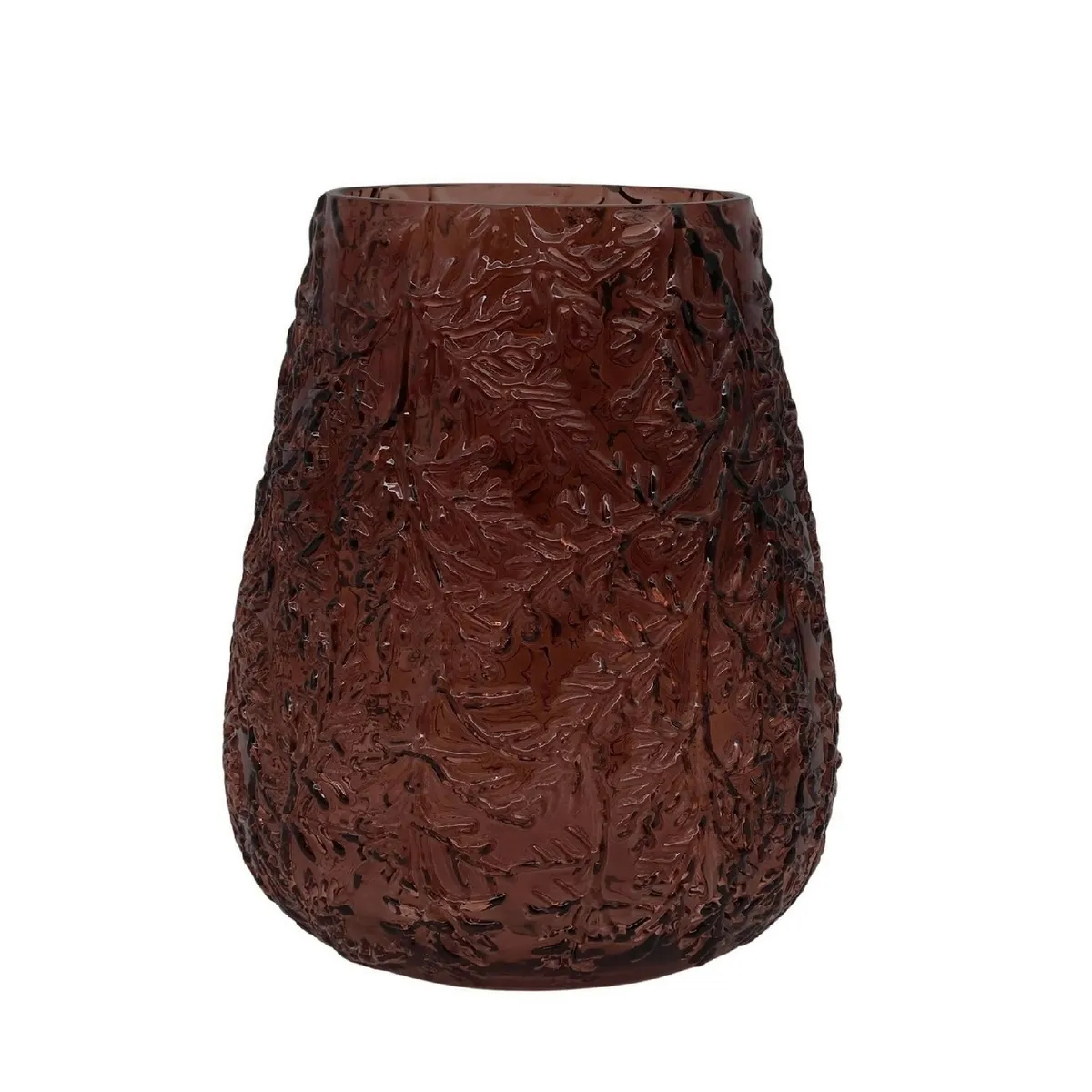 Jesenná dekorácia sklo váza Forest hnedá ⌀ 20 × 24 cm