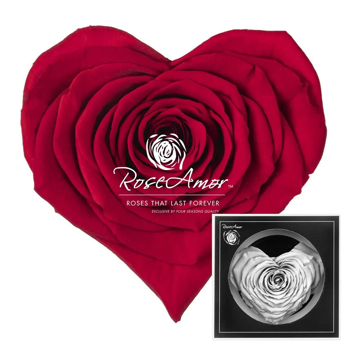 Stabilizovaná ruža v tvare srdca Corazon ⌀ 9 cm, červená RED02