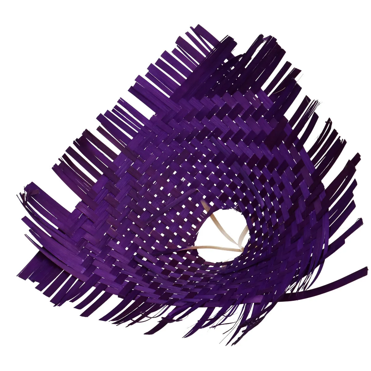 Bambusový pletený držiak na kyticu fialový ⌀ 34 cm