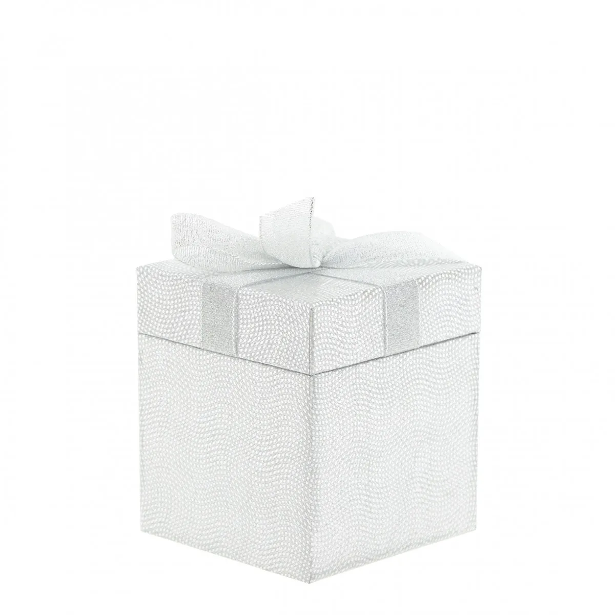 Darčeková krabica na klobúky strieborná ⌀ 9,5 × 10 cm