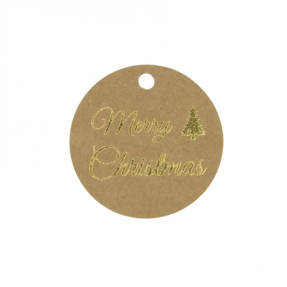 Vianočné nálepky Merry Christmas zlaté ⌀ 5 cm