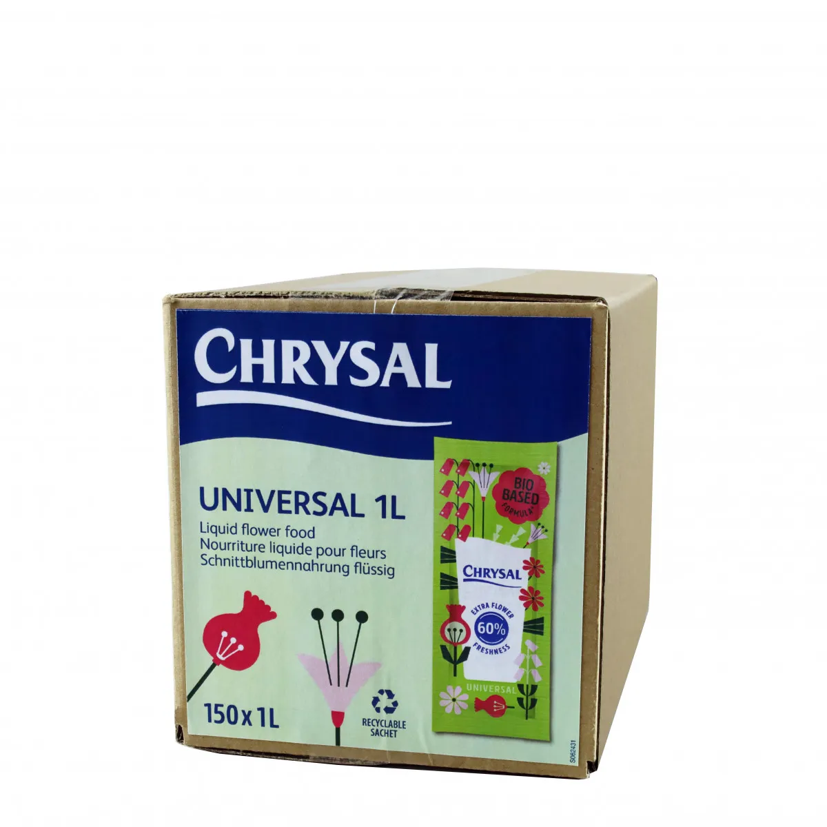 Chrysal univerzálna tekutá výživa, 150 vreciek na 1 l 1 l