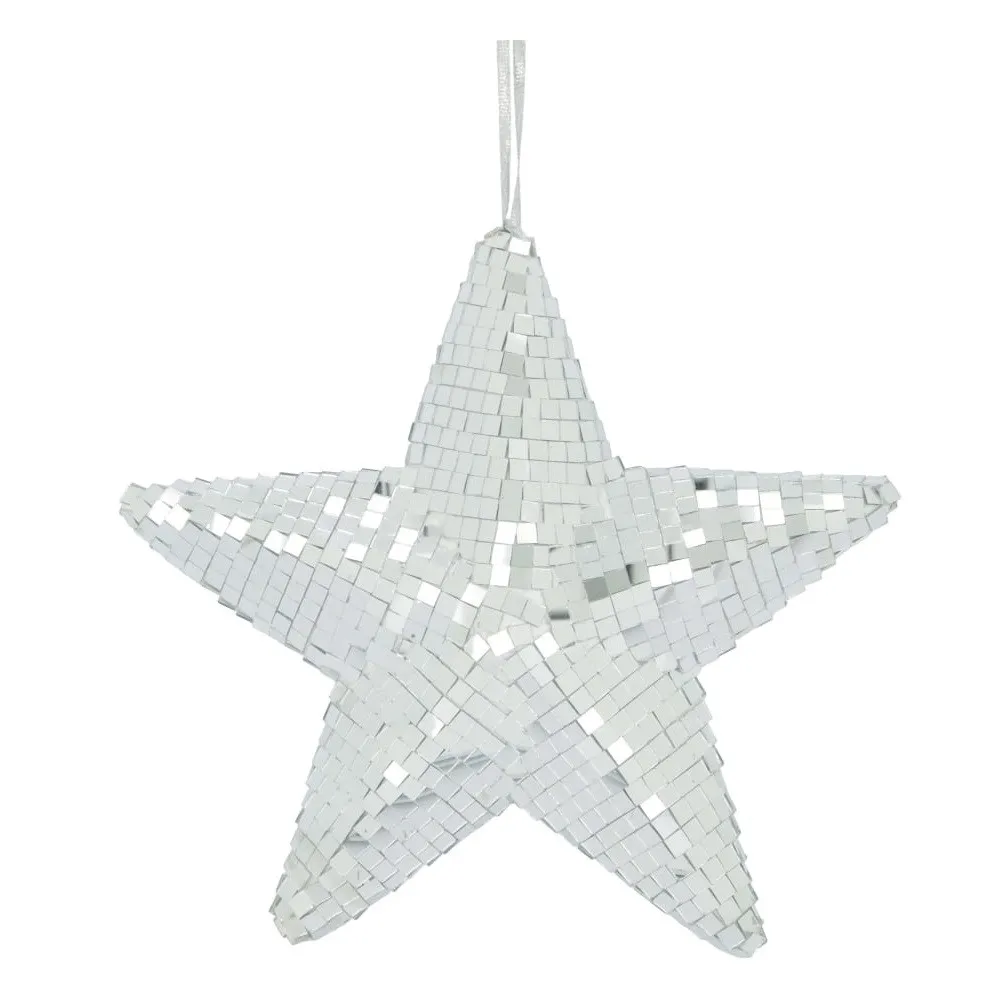 Závesná penová hviezda strieborná ⌀ 28 cm
