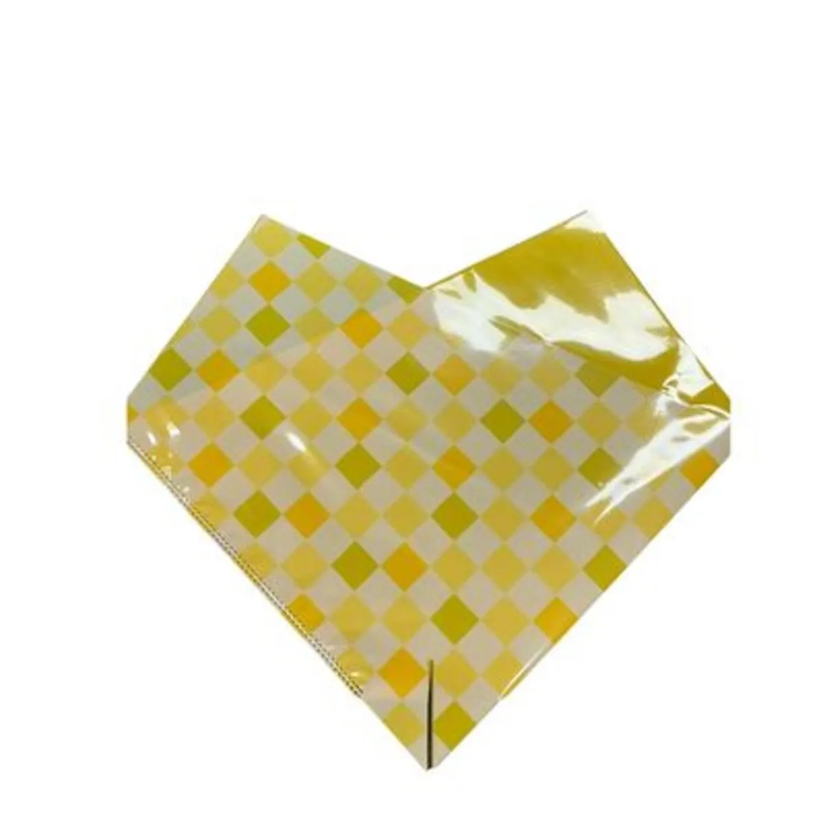Obal na kvety so šikmým károvaním žltý 35 × 35 cm, ROPP40