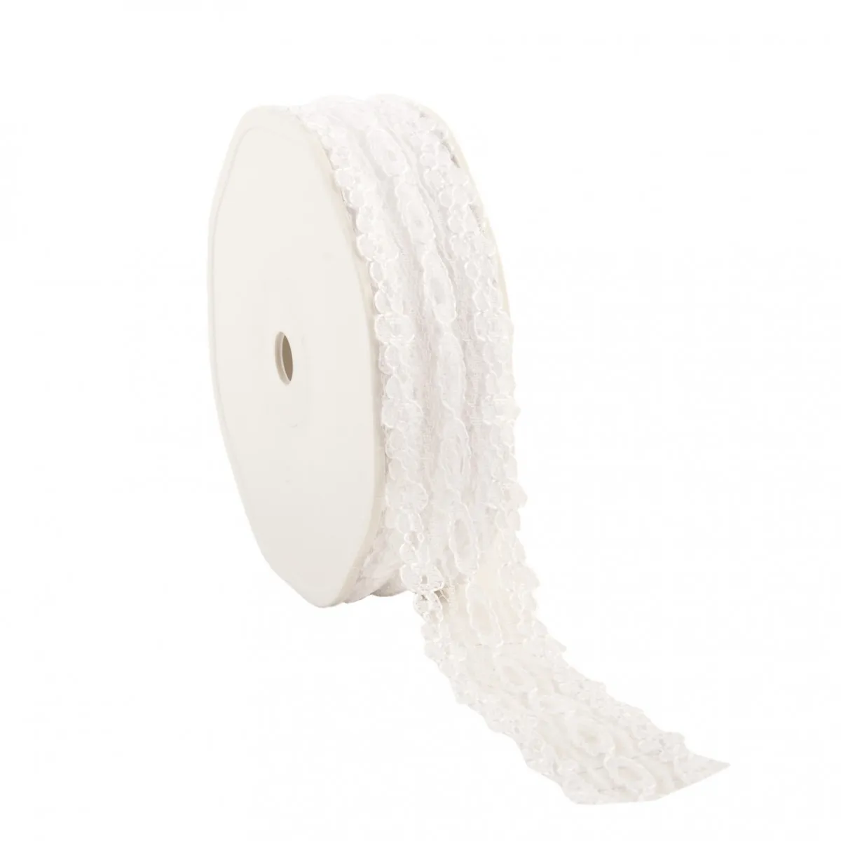 Svadobný doplnok stuha Lace kvet biela návin 15 m, 25 mm