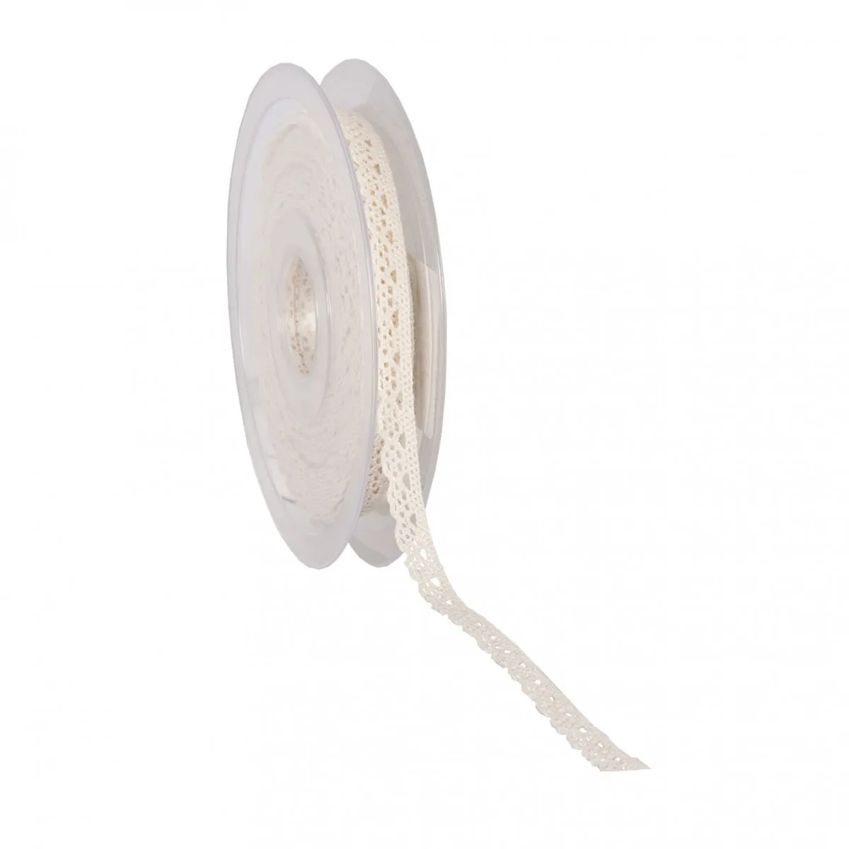 Čipková stuha krémová návin 10 m, 10 mm