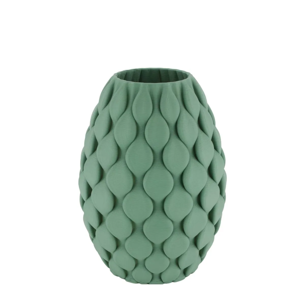 Keramická 3D váza zelená ⌀ 18 × 25 cm