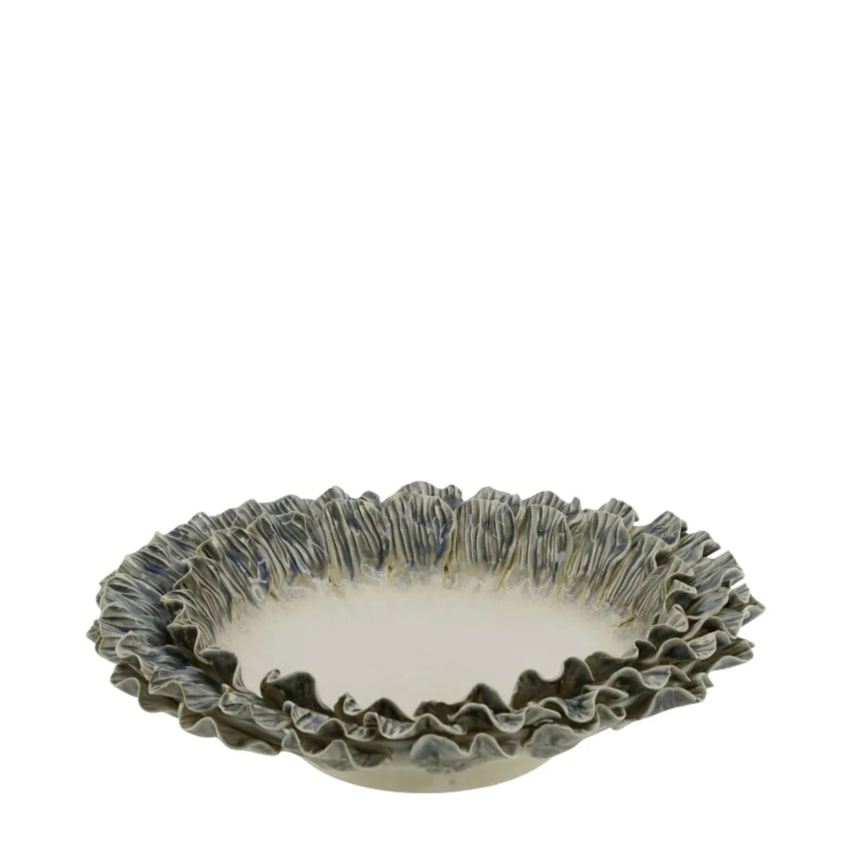 Keramická misa s vlnami sivá ⌀ 33 × 9,5 cm