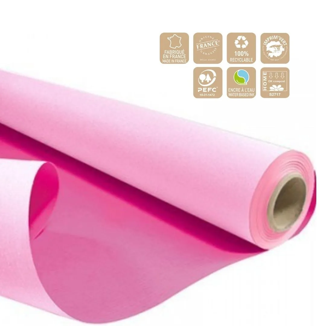 Obojstranný baliaci papier Duo ružový 80 cm, návin 40 m