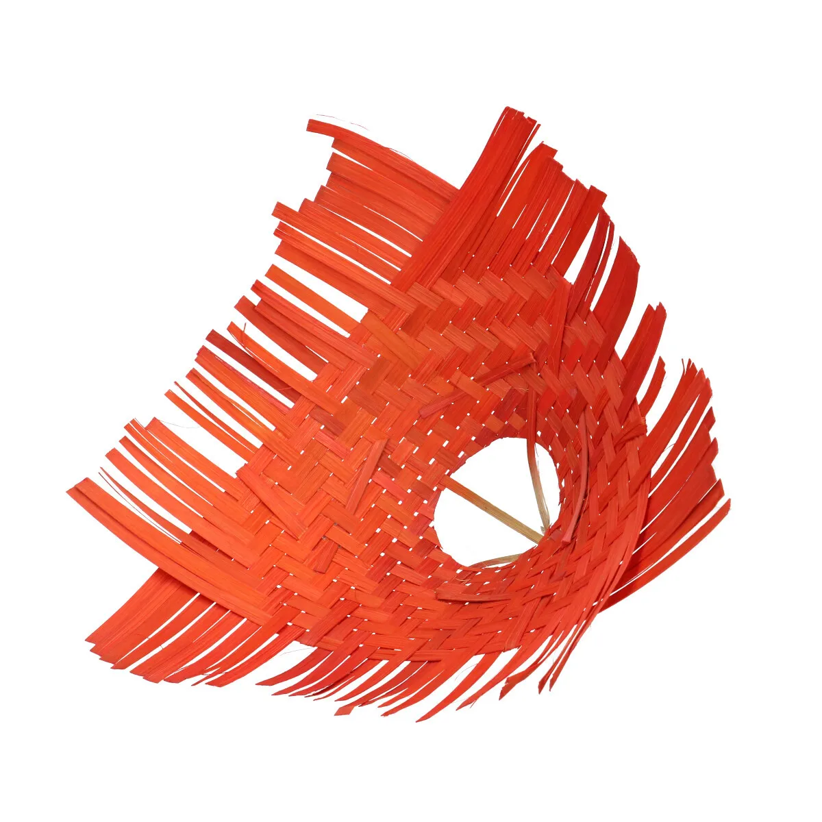 Bambusový pletený držiak na kyticu oranžový ⌀ 30 cm