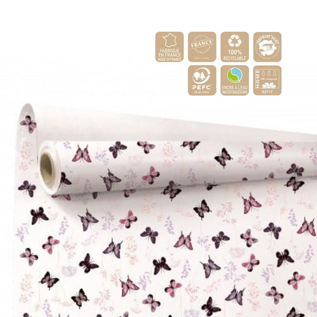 Baliaci papier Floraison ružový 80 cm, návin 40 m