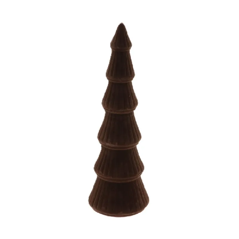 Zasnežený dekoračný stromček hnedý ⌀ 11 × 35 cm