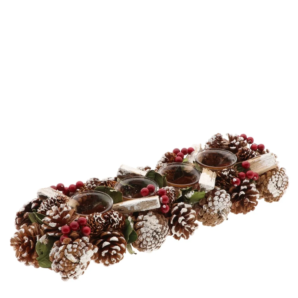 Vianočná dekorácia sklo tealighth.Frost červená 45 × 15 × 9 cm