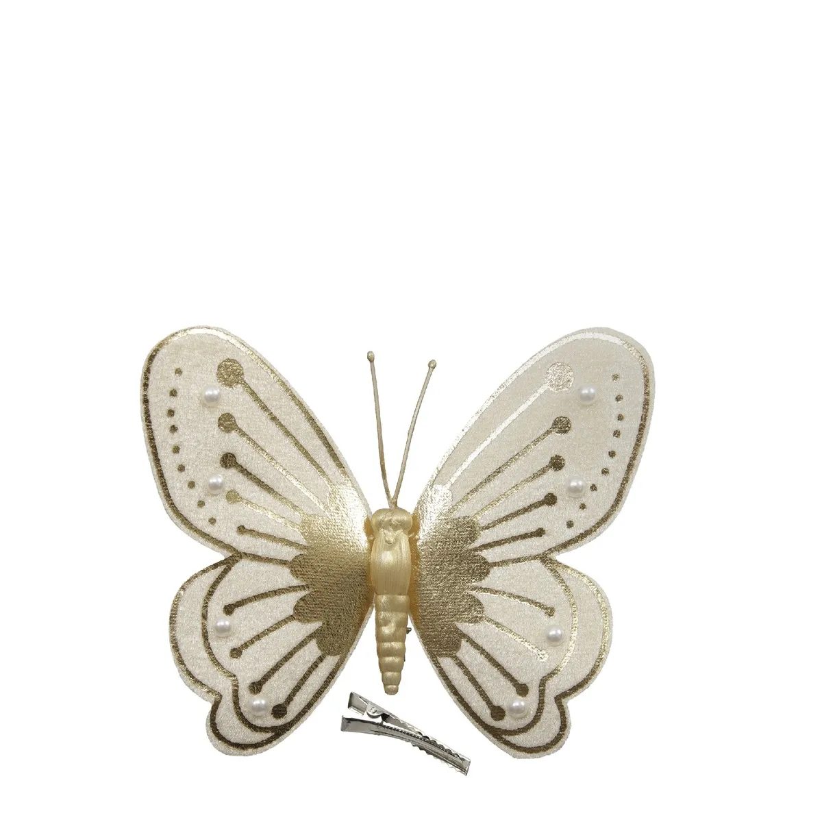 Motýľ s klipom zlatý 12 × 9,5 cm