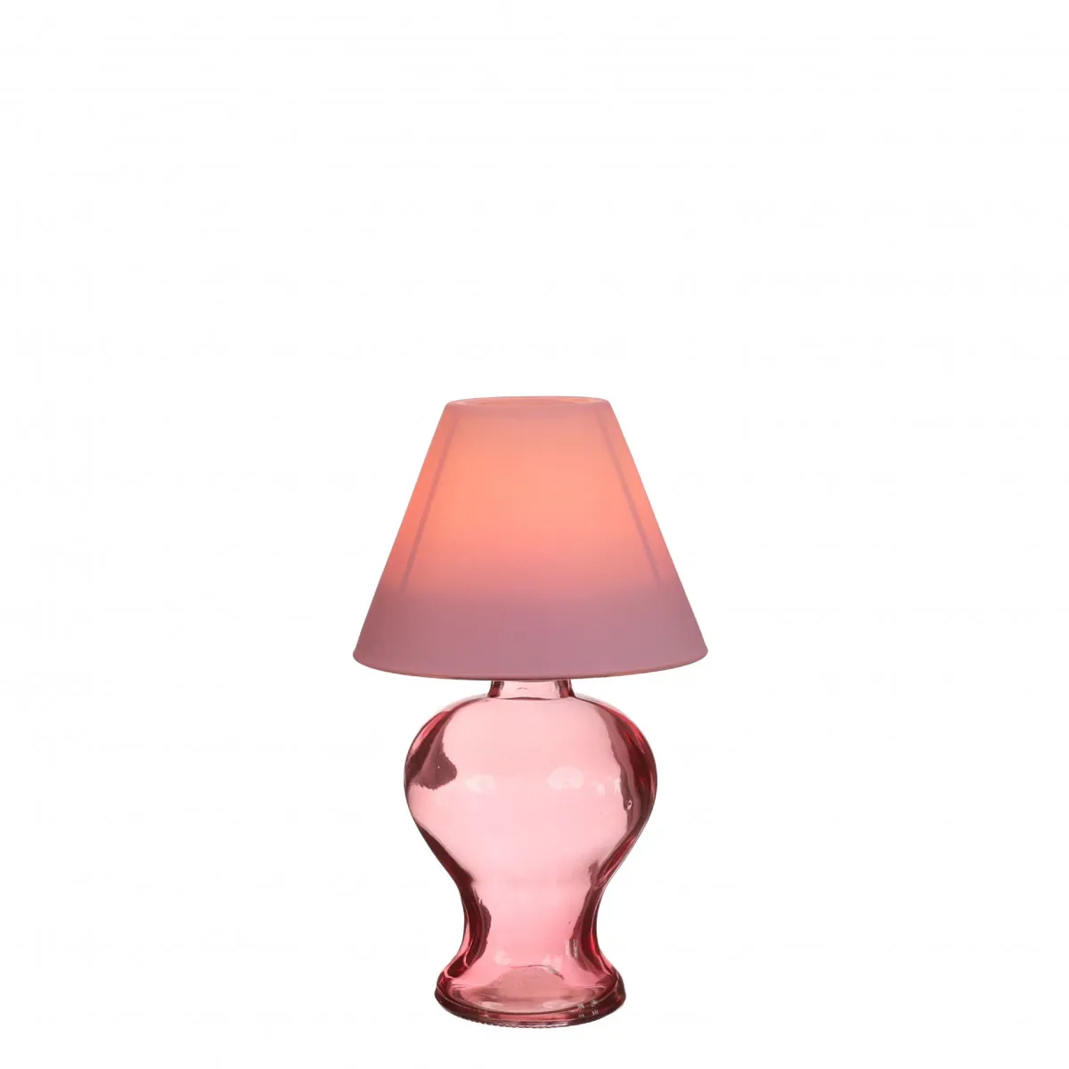 Sklenený svietnik lampa ružový ⌀ 9 × 16 cm