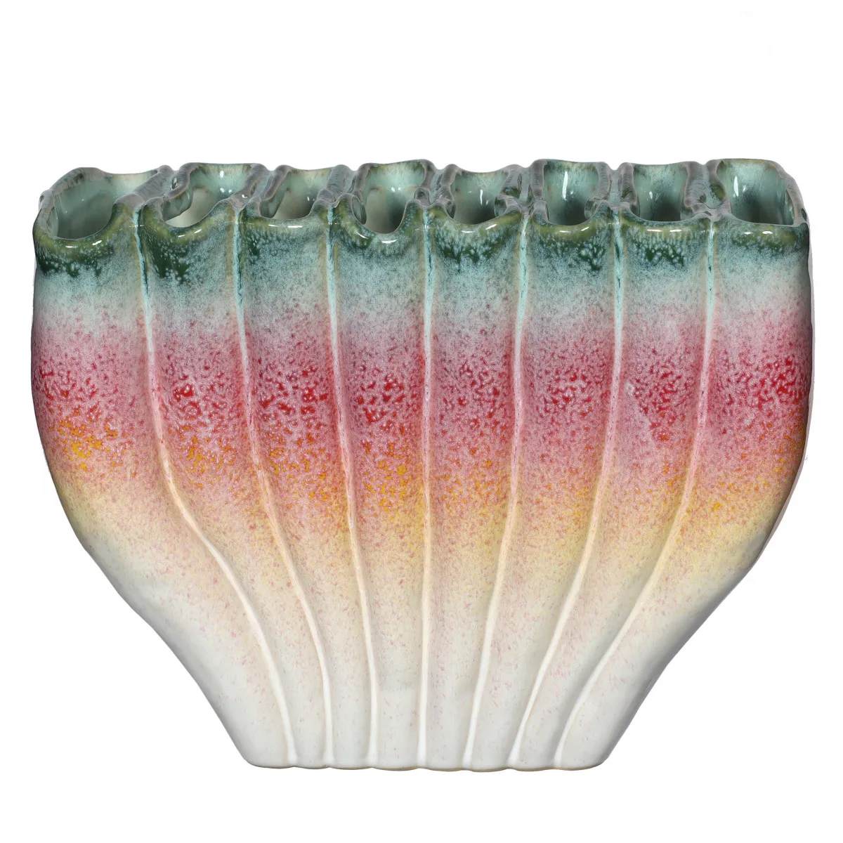 Keramická váza dúha mix farieb 27 × 13,5 × 20 cm
