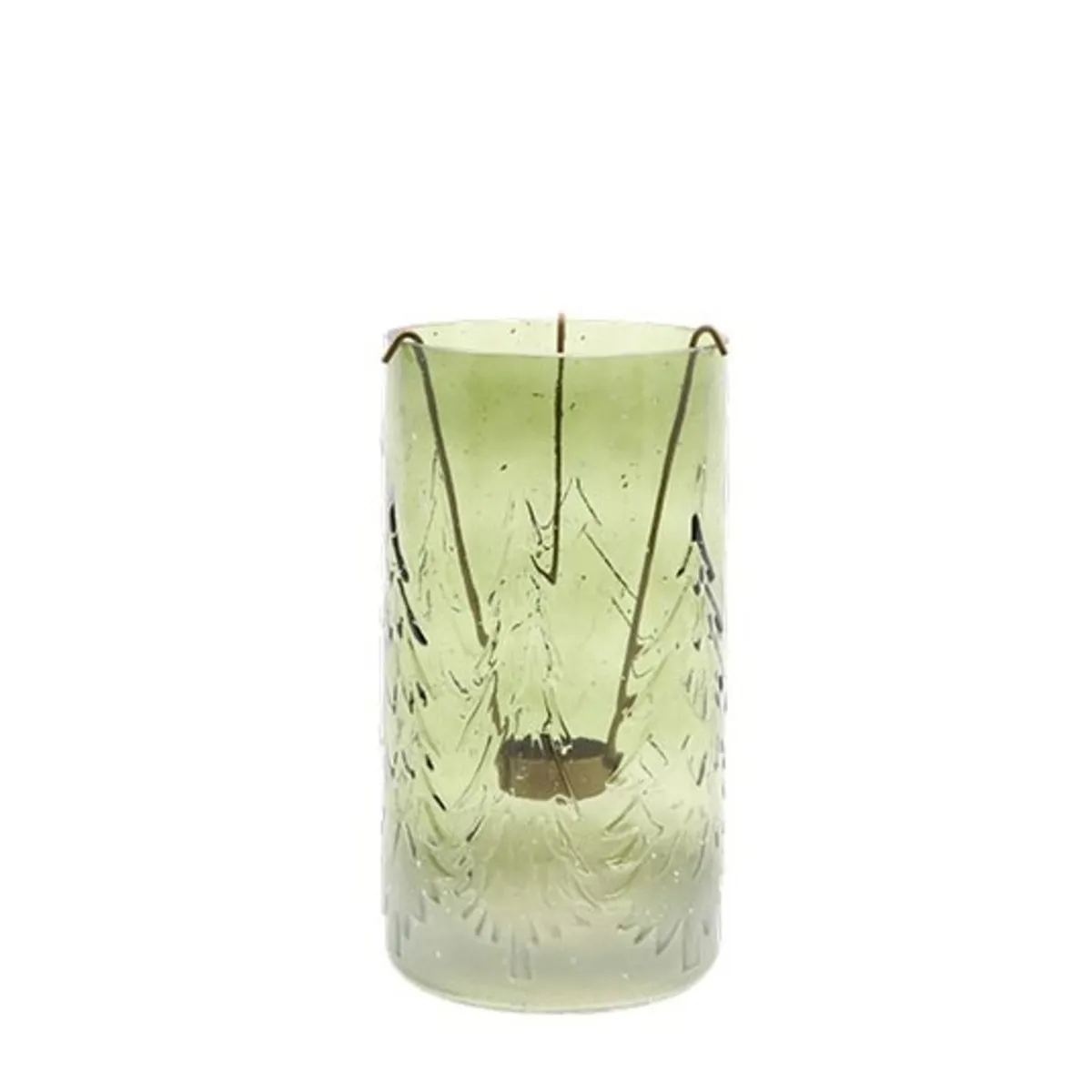 Vianočná dekorácia lampáš stromček zelená ⌀ 12 × 23 cm