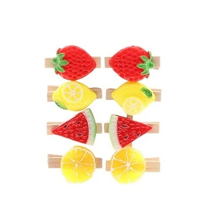 Štipce s ovocím mix farieb 4 cm