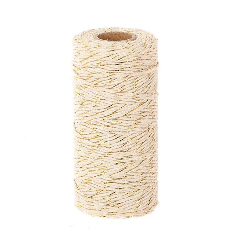 Bavlnená šnúra zlatá návin 100 m, 2 mm