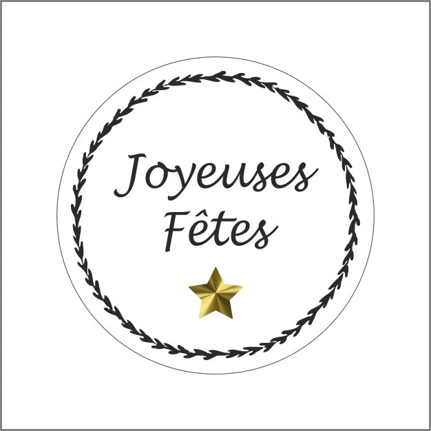 Vianočná dekorácia Sticker Joyeuses F. biela 39 mm