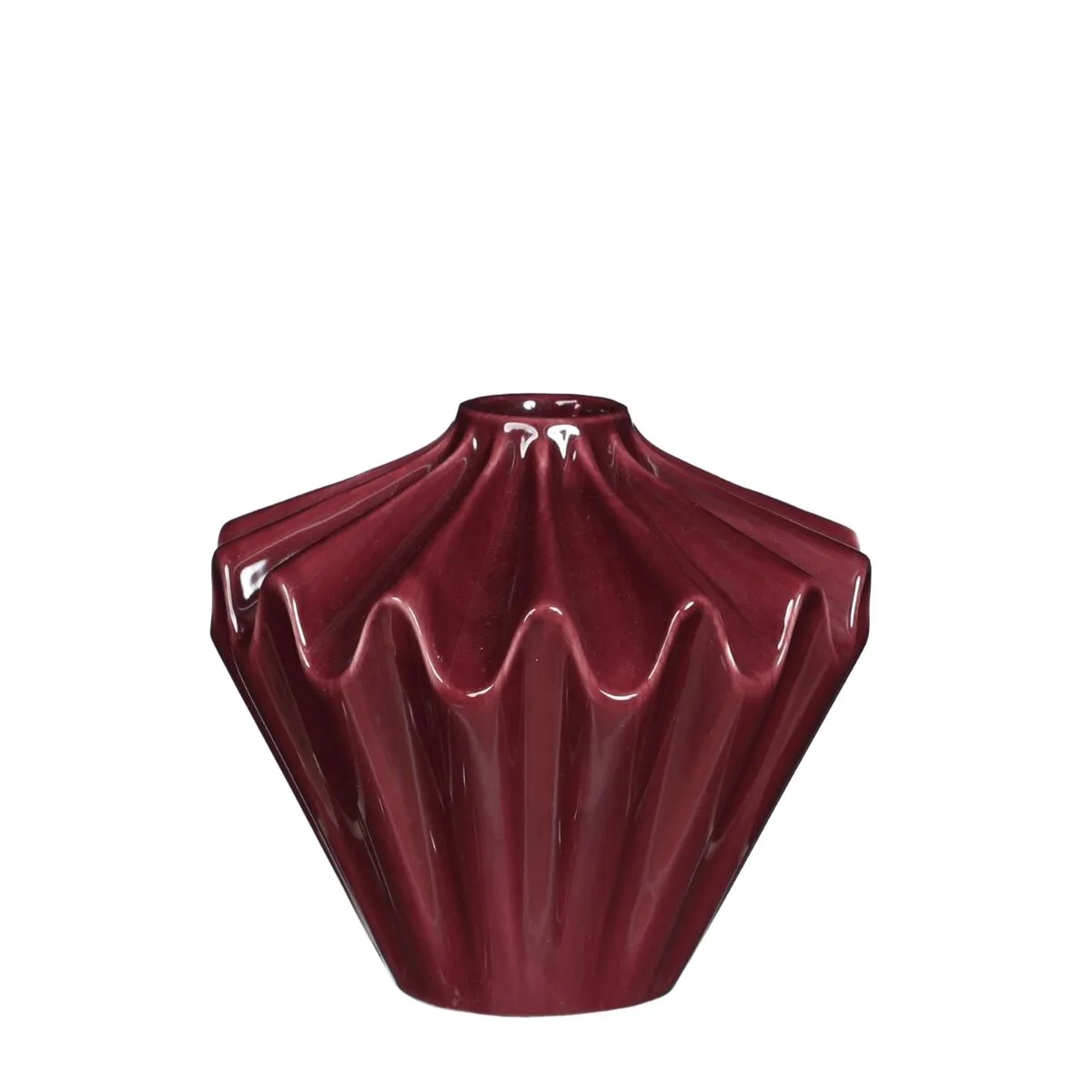 Keramika Collar váza bordová ⌀ 16,5 × 15 cm