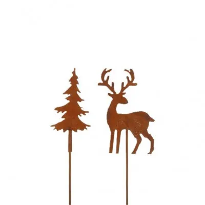 Vianočná dekorácia paličky Tree/deer hnedá 10 cm