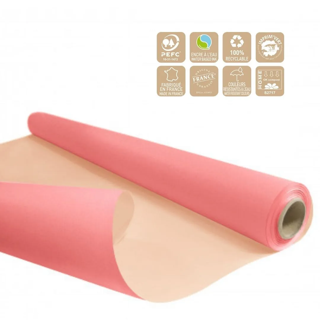 Obojstranný baliaci papier Duo ružový 80 cm, návin 40 m