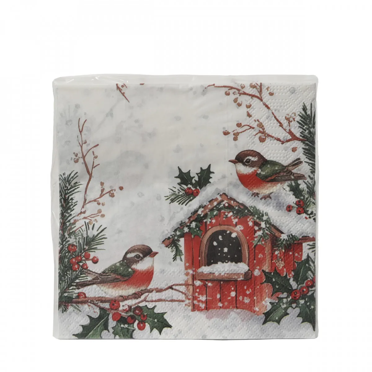 Vianočná dekorácia Napkins winter biela 33 cm