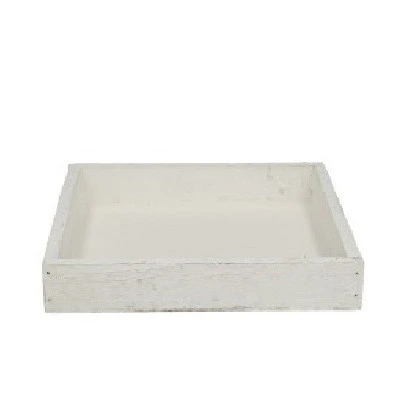 Drevená tácka biela ⌀ 20 × 3,5 cm