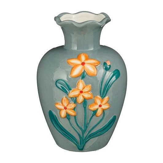 Keramická váza Fleurs modrá ⌀ 16,5 × 23,5 cm