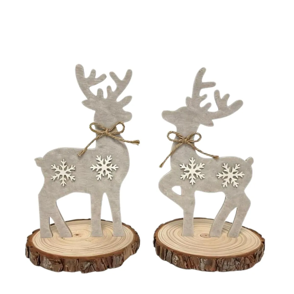 Vianočná dekorácia dekoračný reindeer plsť mix sivá ⌀ 11 × 19 cm