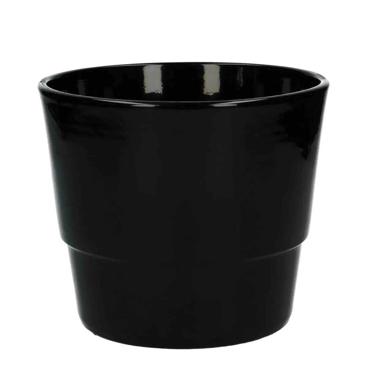 Keramický kvetináč Basic čierny ⌀ 16 × 13,5 cm