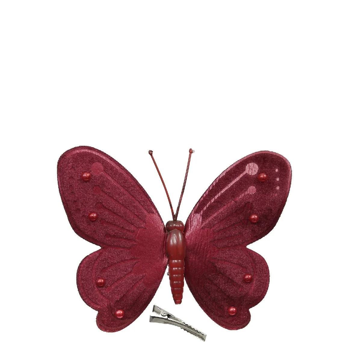 Motýľ s klipom červený 12 × 9,5 cm