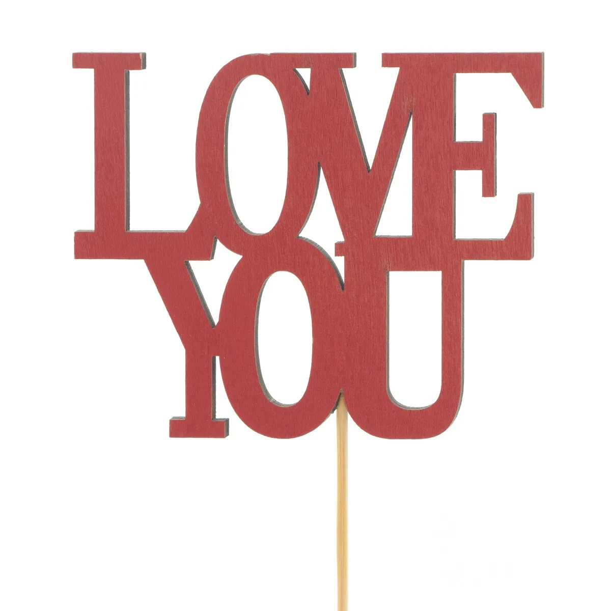 Nápis Love You červený na zápichu 50 cm