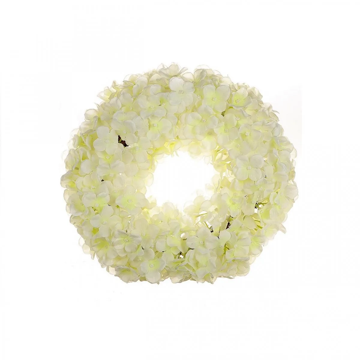 Umelý veniec s hortenziami krémový ⌀ 30 cm