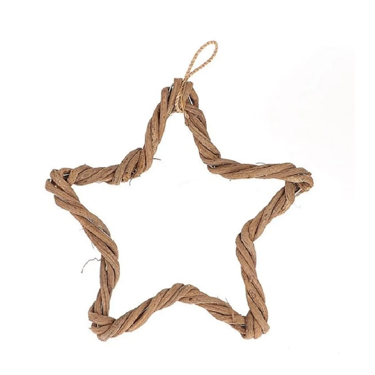 Vianočná dekorácia závesný hviezda Twisted hnedá 35 cm